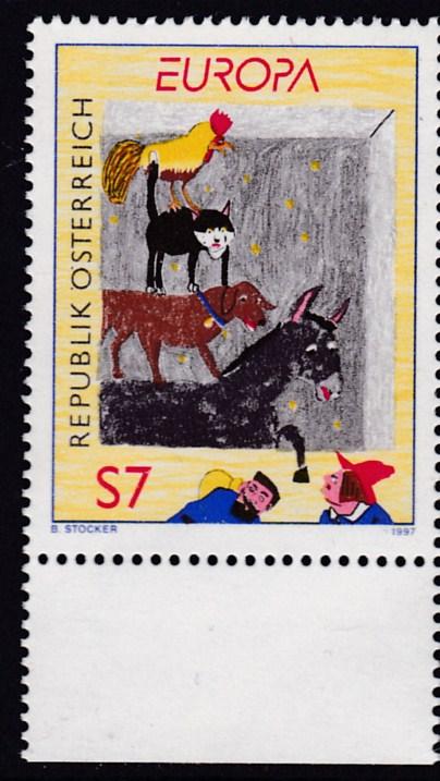 Austria 1997 Europa Issue Children's Drawing  ART   VF/NH