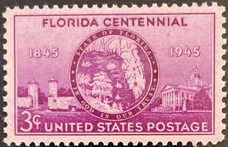 Scott #927 1945 3¢ Florida Centennial MNH OG XF