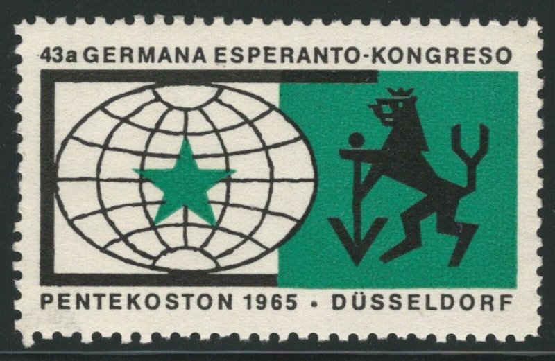 Esperanto Congress, 1965, Dusseldorf, Germany, Poster Stamp / Cinderella Label