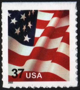 SC#3635 37¢ Flag Booklet Single (2002) SA