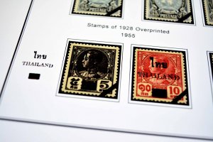 COLOR PRINTED THAILAND 1941-1970 STAMP ALBUM PAGES (29 illustrated pages)