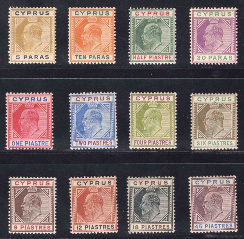 MOMEN: CYPRUS SG #60-71 1904-1910 MINT OG H £350 LOT #66331