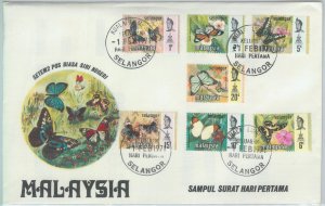 82304 - MALAYA - FDC cover 1971 + INFORMATION LEAFLET butterflies SELANGOR-