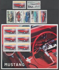 Sweden Sc 2606-2608 + mini sheet, MNH. 2009 Automobiles, complete set, VF