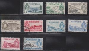 GIBRALTAR Scott # 132-40 Mint Hinged & Used - QE II Pictorials