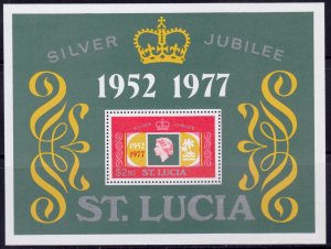 St. Lucia, 1977, Regency of Queen Elizabeth, m/s, Mi#B11, MNH,++