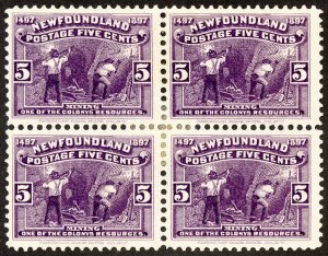 Newfoundland Stamps # 65 Unused XF Block Of 4