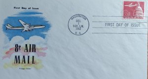 SCOTT #C64 FIRST DAY OF ISSUE EIGHT CENT AIR MAIL FLUEGEL CACHET