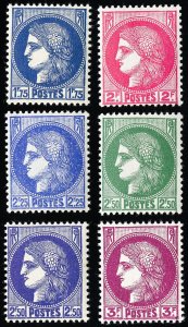 France Stamps # 335-40 MNH VF Scott Value $22.00