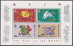 HONG KONG 1987 Year of the Rabbit mini sheet MNH..........................69037b