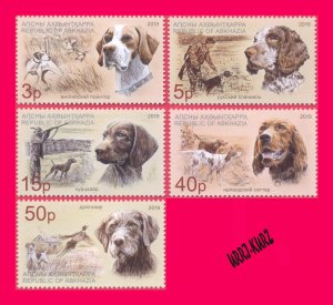 ABKHAZIA 2019 Nature Fauna Domestic Farm Animals Pets Hunting Dogs 5v MNH