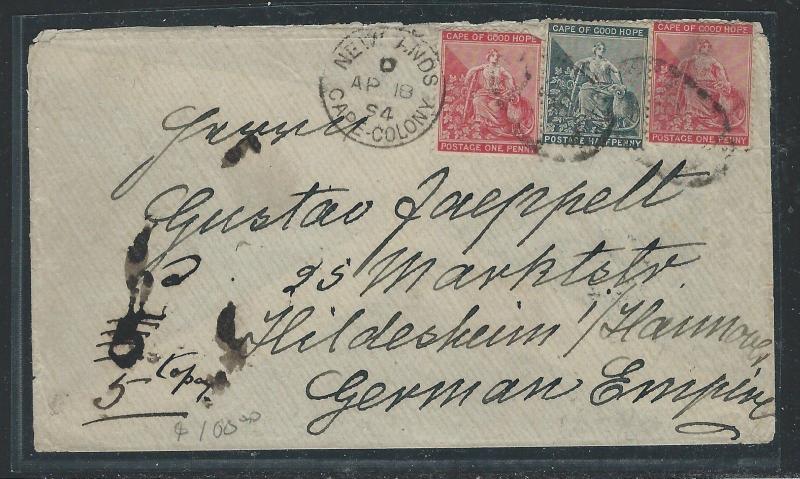 CAPE OF GOOD HOPE  (PP0312B) 1894 COVER TO GERMANY