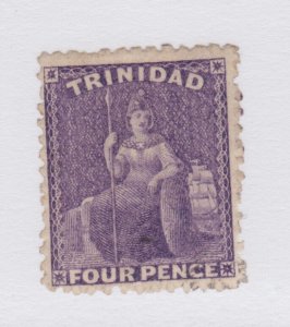 TRINIDAD #49 4d bright Violet wmk CC  OG typical perfs