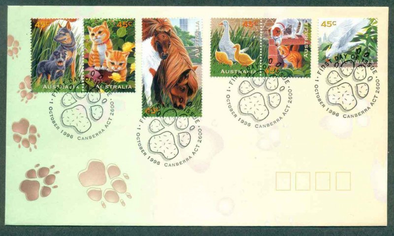Australia 1996 Pets, Canberra FDC lot51201