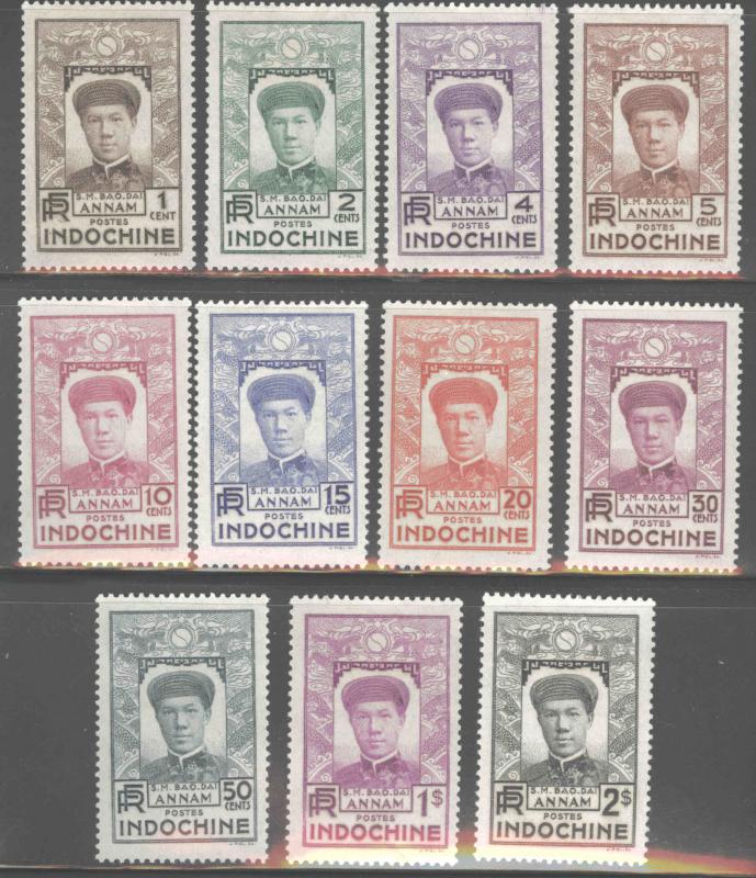 French Indo-China Scott 171- 181 MH* 1936 set for use in Annam