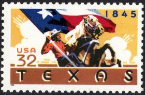 SC#2968 32¢ Texas Statehood Single (1995) MNH