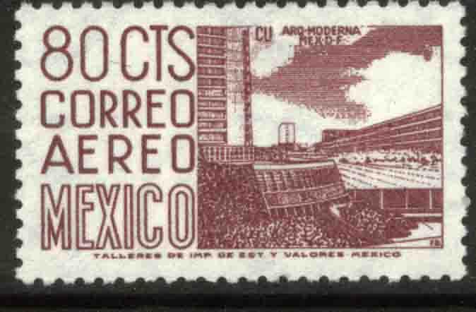 MEXICO C288, 80¢ 1950 Def 5th Issue Fluorescent uncoated. MINT, NH. F-VF.