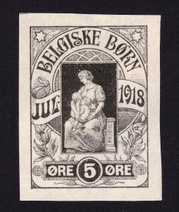 REKLAMEMARKE DENMARK POSTER STAMP BELGISKE BORN - CHILDRENS CHARITY WWI JUL 1918