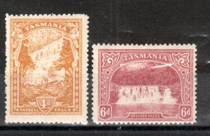 Australia - Tasmania 1912 4d and 1908 6d Sg 247d and 248MH-