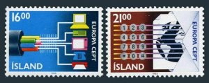 Iceland 660-661,MNH.Michel 682-683. EUROPE CEPT-1988.Modern Communication.
