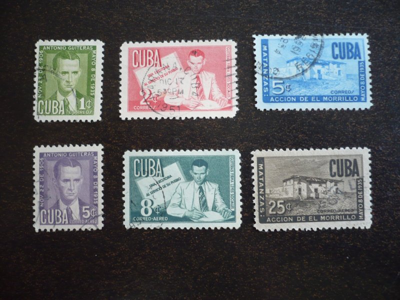 Stamps - Cuba - Scott# 466-468,C47-C49 - Used Set of 6 Stamps