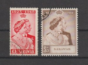 SARAWAK 1948 SG 165/6 USED Cat £60.30