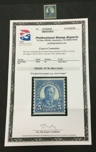 MOMEN: US STAMPS #602 MINT OG NH **PSE GRADED CERT 90** LOT #32411