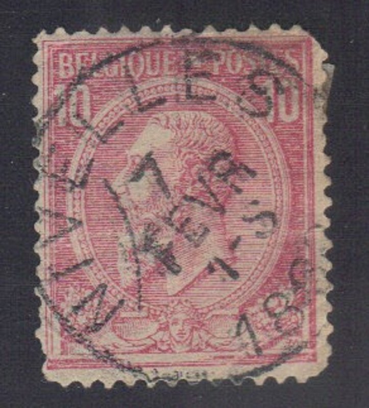 BELGIUM SC# 52 **USED** 10c  1884-85    SEE SCAN