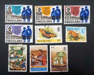 SWAZILAND  Small lot of 9 old stamps  USED & MH