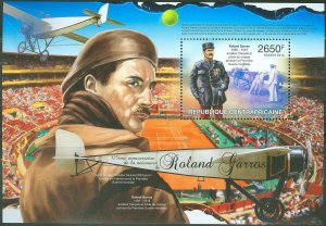 CENTRAL  AFRICA 2013 125th BIRTH ANNIVERSARY ROLAND GARROS  S/SHEET  MINT  NH