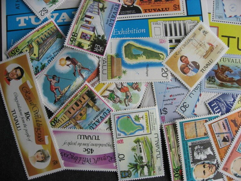 TUVALU 32 different virtually all MNH, check them out! PLZ read description 