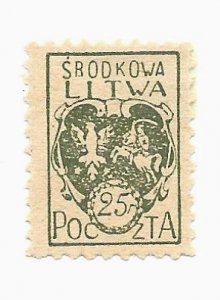Lithuania Central 1921 - M - Scott #2 *