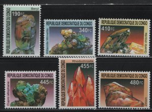 CONGO, UNLISTED, 2002SET(6), MNH, MINERALS