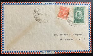 1931 Brazil Airmail cover to St Thomas Virgin Islands
