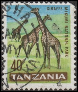Tanzania 10 - Used - 40c Giraffes (1965) (cv $0.60)
