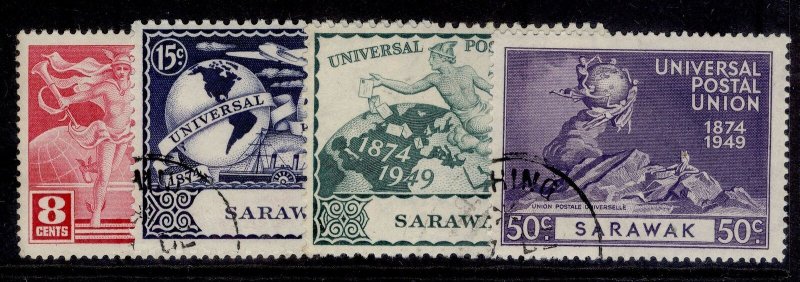 SARAWAK GVI SG167-170, 1949 ANNIVERSARY of UPU set, FINE USED. Cat £11.