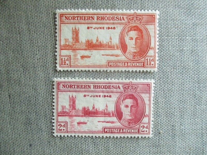 Northern Rhodesia, Scott# 46-47, MNH