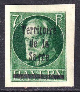 BAVARIA 120 TERRITOIRE DE LA SARRE OVERPRINT OG H M/M VF SIGNED BEAUTIFUL GUM