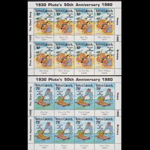 TURKS & CAICOS 1981 - Scott# 468-9 Sheets-Disney NH