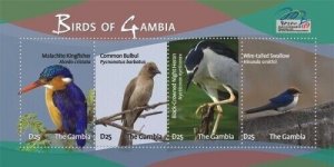 Gambia 2009 - Birds of Gambia - Sheet of 4 stamps - Scott #3205 - MNH