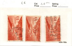Ireland, Postage Stamp, #C6 (3 Ea) Used, 1949 Airmail (AG)