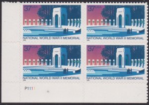 3862 National WWII Memorial Plate Block MNH