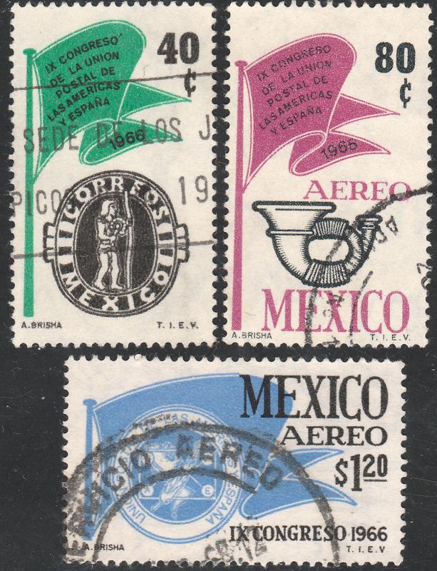 MEXICO 970,C314-C315 Cong Post Union Americas & Spain USED (179)