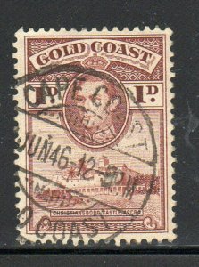 GOLD COAST #116 1938 1p KING GEORGE VI & CHRISTIANSBURG CASTLE MINT FVF USED d