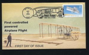 US 3783 First Flight, ROMP Cachet Wright Brothers FDC