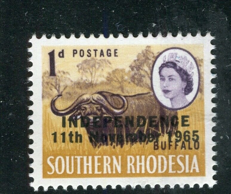 RHODESIA; 1965 Independence Optd. QEII Pictorial issue MINT MNH 1d. value