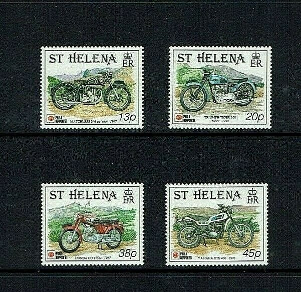 St Helena: 1991 Phila Nippon, Motorcycles, MNH set