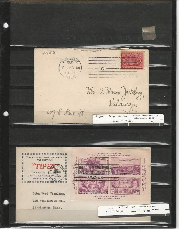 United States Collection of Old Covers, 13 Different, Nice Selection