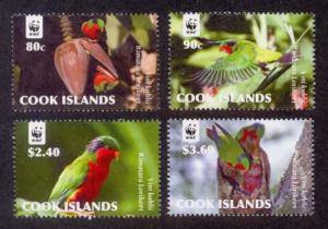 Cook Islands Sc# 1351-4 MNH WWF / Rimatara Lorikeet