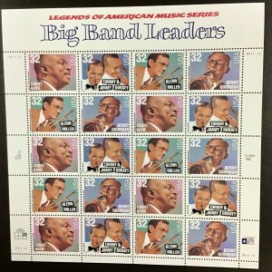 3096-3099  Big Band Leaders  Lot of 10 sheets. 32  c MNH sheet of 20  FV $64